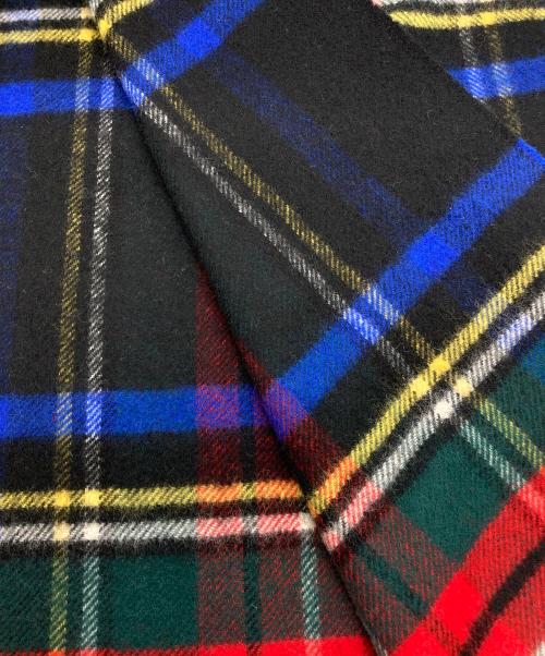 JOHNSTONS OF ELGIN（ジョンストンズオブエルガン）JOHNSTONS OF ELGIN (ジョンストンズオブエルガン) green label relaxing (グリーンレーベルリラクシング) チェックストール ネイビーの古着・服飾アイテム