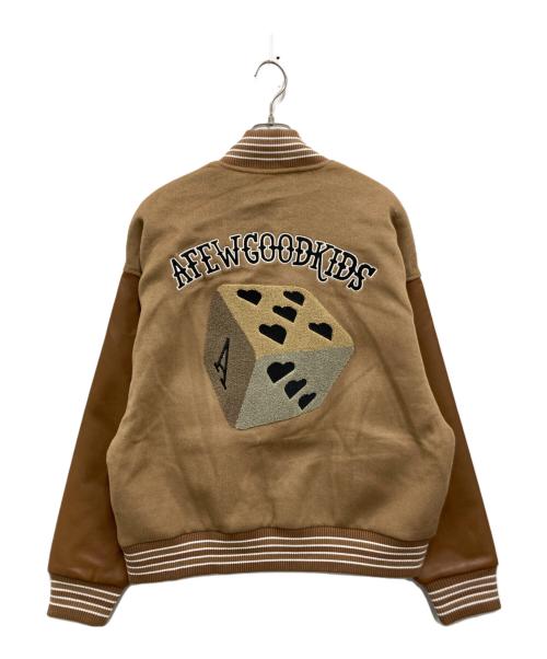 A FEW GOOD KIDS（アフューグッドキッズ）A FEW GOOD KIDS (アフューグッドキッズ) A'gem (エージェム) DICE LEATHER VARSITY JACKET ベージュ サイズ:XLの古着・服飾アイテム