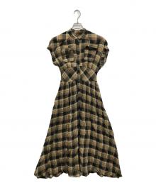 HER LIP TO（ハーリップトゥ）の古着「Cotton-Blend Voile Shirt Dress」｜ベージュ×ブラック