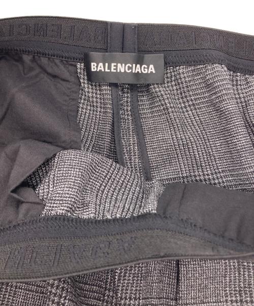 BALENCIAGA（バレンシアガ）BALENCIAGA (バレンシアガ) Logo Waistband Checked Trousers グレー サイズ:46の古着・服飾アイテム