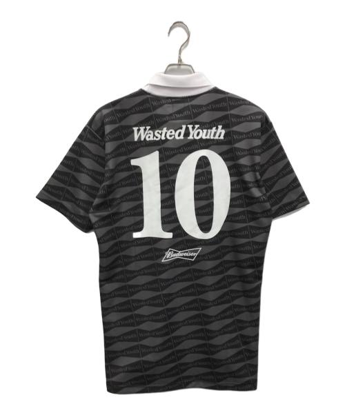 WASTED YOUTH（ウェイステッドユース）Wasted Youth (ウエステッド ユース) BUDWEISER (バドワイザー) Soccer Game Shirt ブラック サイズ:Lの古着・服飾アイテム