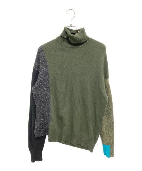 DIESEL（ディーゼル）DIESEL (ディーゼル) K-MEL 切替タートルネックニット カーキ サイズ:Mの古着・服飾アイテム