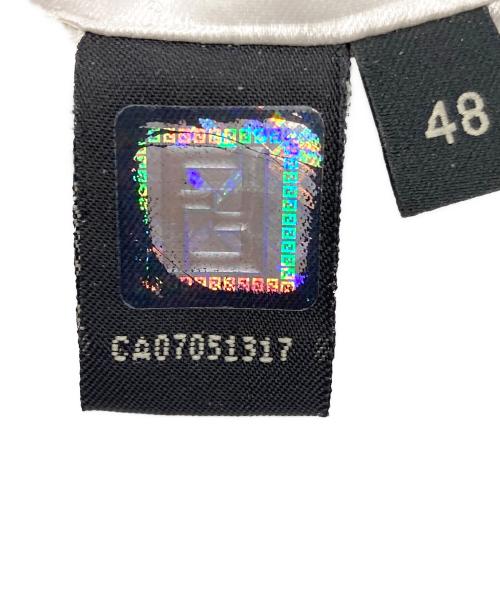 FENDI（フェンディ）FENDI (フェンディ) Logo Jacquard Neck Knit ブラック サイズ:48の古着・服飾アイテム