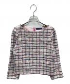 M Maglie le cassettoエム マーリエ ル カセット）の古着「ファンシーツイードブラウス」｜ピンク