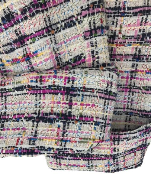 M Maglie le cassetto（エム マーリエ ル カセット）M Maglie le cassetto (エム マーリエ ル カセット) ファンシーツイードブラウス ピンク サイズ:Mの古着・服飾アイテム