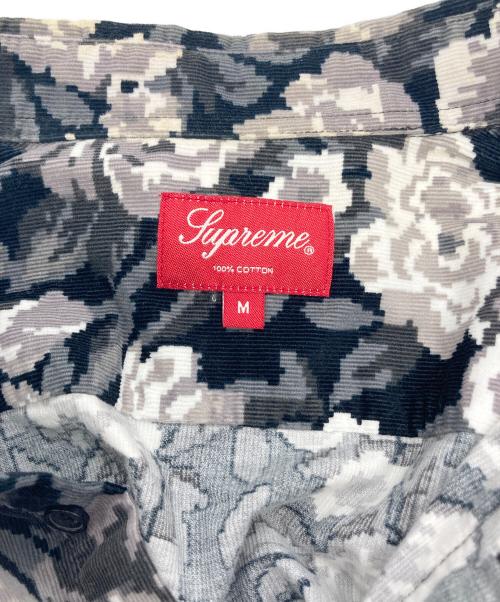 SUPREME（シュプリーム）Supreme (シュプリーム) Digi Floral Corduroy Shirt ホワイト×ブラック サイズ:Mの古着・服飾アイテム