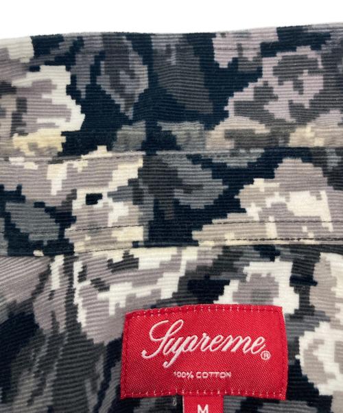 SUPREME（シュプリーム）Supreme (シュプリーム) Digi Floral Corduroy Shirt ホワイト×ブラック サイズ:Mの古着・服飾アイテム