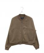 nano・universeナノ・ユニバース）の古着「合繊 メルトン ボンバー ジャケット」｜ブラウン