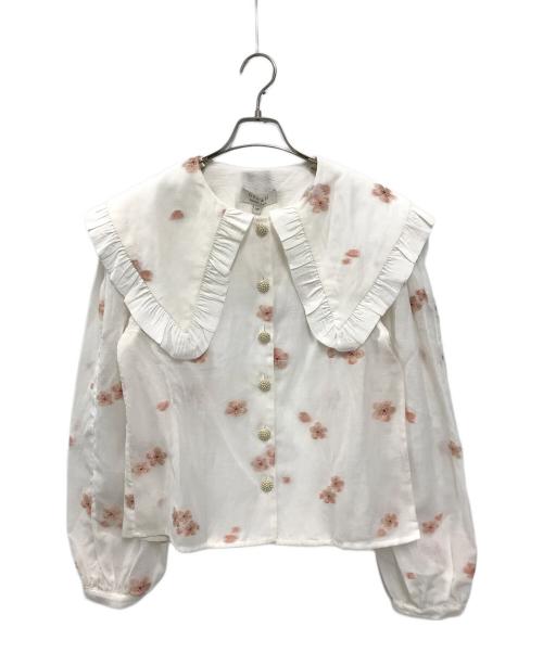 DREAM sister jane（ドリームシスタージェーン）DREAM SISTER JANE (ドリームシスタージェーン) 花柄ブラウス ホワイト サイズ:XS 未使用品の古着・服飾アイテム