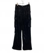 emmiエミ）の古着「ベロアカーゴパンツ」｜ブラック