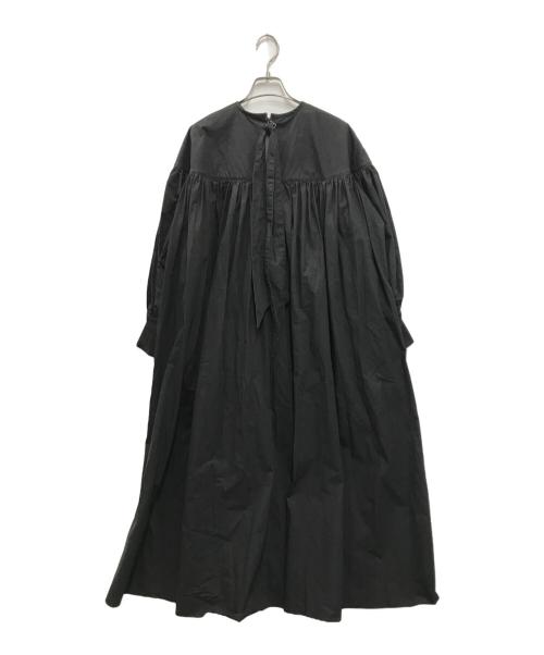 MORSE（モールス）MORSE (モールス) コットンロングワンピース ブラック サイズ:FREEの古着・服飾アイテム