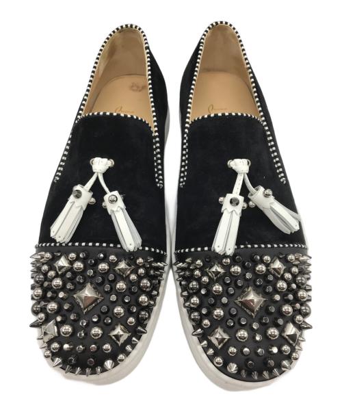 Christian Louboutin（クリスチャン・ルブタン）Christian Louboutin (クリスチャン・ルブタン) タッセルスエードスリッポン ブラック サイズ:26cmの古着・服飾アイテム