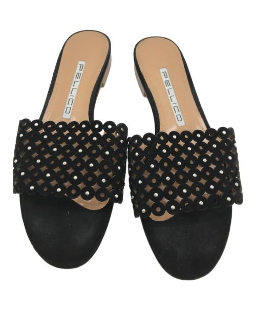 PELLICO（ペリーコ）PELLICO (ペリーコ) MAIOLICHEフラットミュール ブラック サイズ:38の古着・服飾アイテム