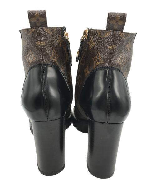 LOUIS VUITTON（ルイ ヴィトン）LOUIS VUITTON (ルイ ヴィトン) スタートレイルアンクルブーツ ブラック×ブラウン サイズ:37 1/2の古着・服飾アイテム