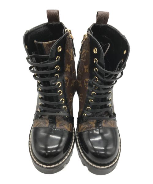 LOUIS VUITTON（ルイ ヴィトン）LOUIS VUITTON (ルイ ヴィトン) スタートレイルアンクルブーツ ブラック×ブラウン サイズ:37 1/2の古着・服飾アイテム