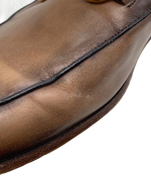 GUCCI（グッチ）GUCCI (グッチ) プリンスタウンファーローファー ブラウン サイズ:9 1/2の古着・服飾アイテム