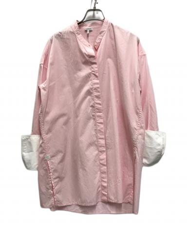 LOEWEロエベ★重ね着風シャツ☆ピンクパープルシャツ・コットンシルク 3028005520986427_01_0545w.jpeg