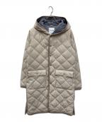 TAIONタイオン）の古着「City Piping Hood Long Down Coat」｜ベージュ