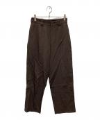 PAUL SMITHポールスミス）の古着「ウールギャバジン ワイドテーパード トラウザーズ」｜ブラウン