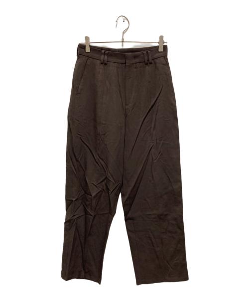 PAUL SMITH（ポールスミス）Paul Smith (ポールスミス) ウールギャバジン ワイドテーパード トラウザーズ ブラウン サイズ:Sの古着・服飾アイテム