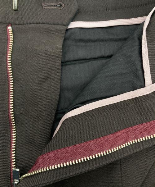 PAUL SMITH（ポールスミス）Paul Smith (ポールスミス) ウールギャバジン ワイドテーパード トラウザーズ ブラウン サイズ:Sの古着・服飾アイテム