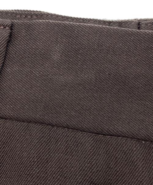 PAUL SMITH（ポールスミス）Paul Smith (ポールスミス) ウールギャバジン ワイドテーパード トラウザーズ ブラウン サイズ:Sの古着・服飾アイテム