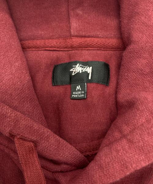 stussy（ステューシー）stussy (ステューシー) Contrast Stitch Label Hoodie レッド サイズ:Mの古着・服飾アイテム
