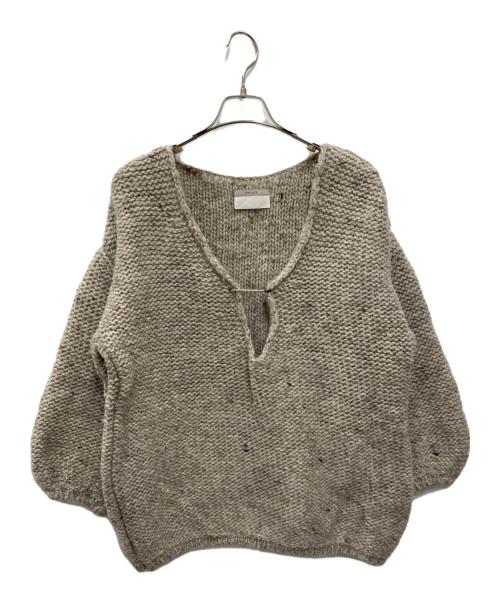 enrica（エンリカ）enrica (エンリカ) ロウウールプルオーバーニット ベージュ サイズ:FREEの古着・服飾アイテム