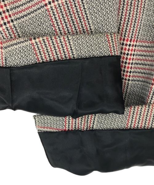 masu（エムエーエスユー）MASU (エムエーエスユー) グレンチェック ダブルジャケット ベージュ×レッド サイズ:44の古着・服飾アイテム