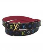 LOUIS VUITTONルイ ヴィトン）の古着「サンチュール・LVイニシャルベルト」｜ブラック×ピンク