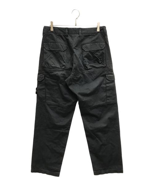 STONE ISLAND（ストーンアイランド）STONE ISLAND (ストーンアイランド) ガーメントダイコットンウールカーゴパンツ ブラック サイズ:W31の古着・服飾アイテム