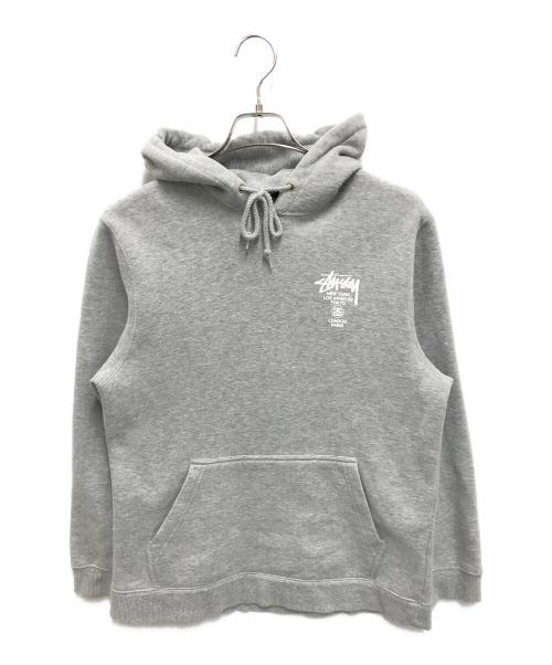stussy（ステューシー）stussy (ステューシー) ワールドツアーパーカー グレー サイズ:Sの古着・服飾アイテム