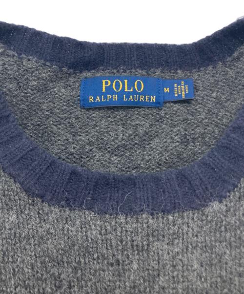 POLO RALPH LAUREN（ポロ・ラルフローレン）POLO RALPH LAUREN (ポロ・ラルフローレン) ウールカシミヤポロベアニット グレー サイズ:Mの古着・服飾アイテム