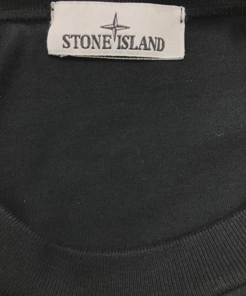 STONE ISLAND（ストーンアイランド）STONE ISLAND (ストーンアイランド) HEAVY COTTON JERSEY GARMENT DYED ブラック サイズ:Lの古着・服飾アイテム