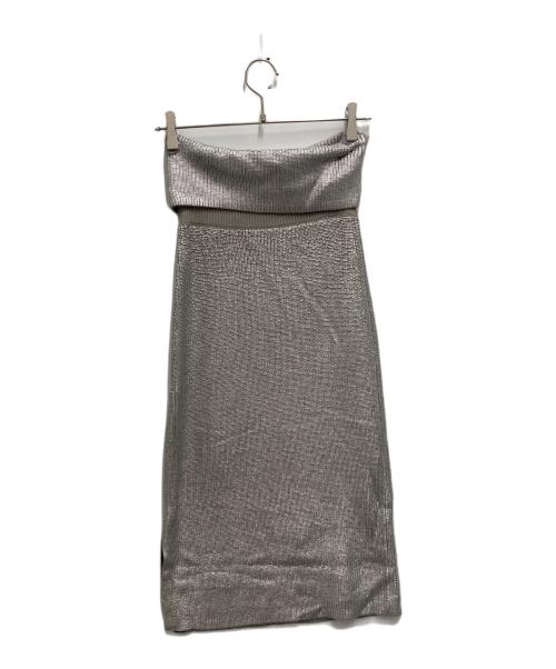 DIESEL（ディーゼル）DIESEL (ディーゼル) M-ADHUETTEニットスカート シルバー サイズ:XSの古着・服飾アイテム