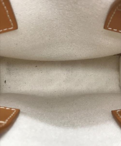 CELINE（セリーヌ）CELINE (セリーヌ) ミニバーティカルカバ ホワイト×ブラウンの古着・服飾アイテム