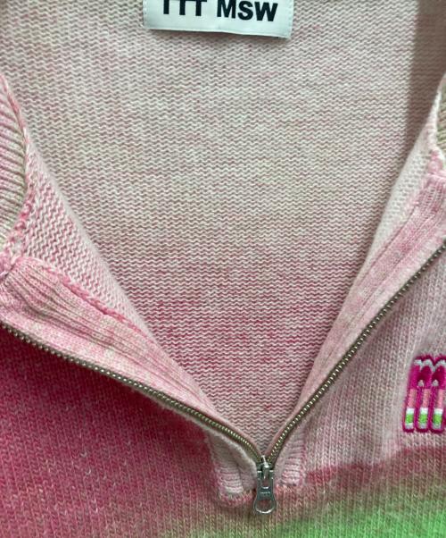 TTT MSW（ティー）TTT MSW (ティー) Kasuri Knit polo ピンク サイズ:Lの古着・服飾アイテム