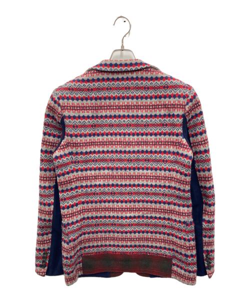 JUNYA WATANABE COMME des GARCONS（ジュンヤワタナベ コムデギャルソン）JUNYA WATANABE COMME des GARCONS ((ジュンヤワタナベ コムデギャルソン) ニットテーラードジャケット グレー×レッド サイズ:Mの古着・服飾アイテム