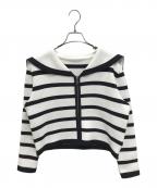 trefle+1トレフルプラスワン）の古着「セーラーカーディガン」｜ホワイト×ブラック