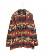 LAUREN RALPH LAURENローレンラルフローレン）の古着「［古着］ネイティブ柄 コンチョボタンカーディガン」｜ブラウン