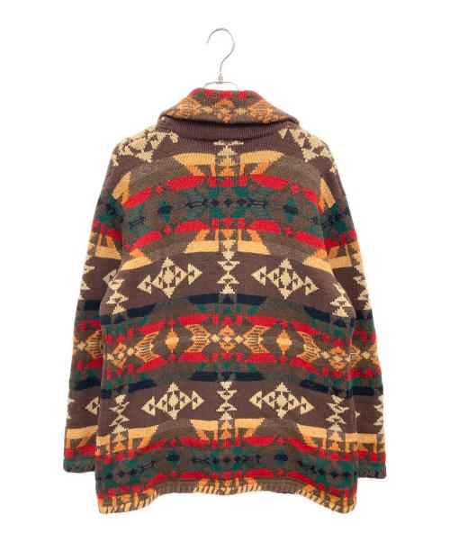 LAUREN RALPH LAUREN（ローレンラルフローレン）LAUREN RALPH LAUREN (ローレンラルフローレン) ［古着］ネイティブ柄 コンチョボタンカーディガン ブラウン サイズ:Lの古着・服飾アイテム