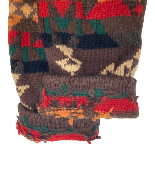 LAUREN RALPH LAUREN（ローレンラルフローレン）LAUREN RALPH LAUREN (ローレンラルフローレン) ［古着］ネイティブ柄 コンチョボタンカーディガン ブラウン サイズ:Lの古着・服飾アイテム