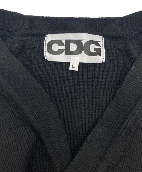 CDG（シーディージー）CDG (シーディージー) バックロゴカーディガン ブラック サイズ:Lの古着・服飾アイテム