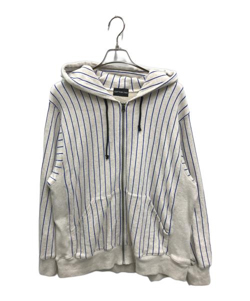 COTTON PAN（コットンパン）cotton pan (コットンパン) ストライプジップパーカー グレー サイズ:1の古着・服飾アイテム