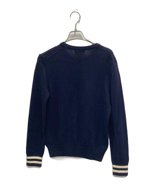 POLO RALPH LAUREN（ポロ・ラルフローレン）POLO RALPH LAUREN (ポロ・ラルフローレン) ロゴクルーネックニット ネイビー サイズ:Lの古着・服飾アイテム
