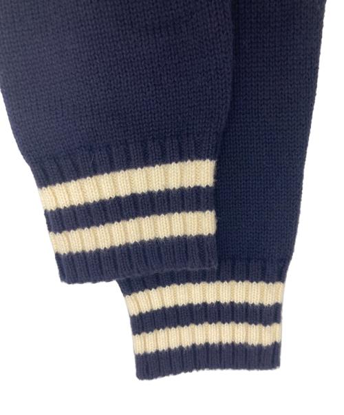 POLO RALPH LAUREN（ポロ・ラルフローレン）POLO RALPH LAUREN (ポロ・ラルフローレン) ロゴクルーネックニット ネイビー サイズ:Lの古着・服飾アイテム