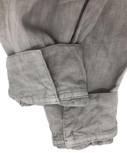 nest Robe（ネストローブ）nest Robe (ネストローブ) リネンピグメントダイダブルフリルカラーブラウス グレー サイズ:FREEの古着・服飾アイテム