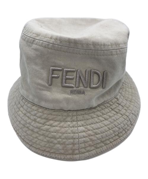 FENDI（フェンディ）FENDI (フェンディ) ロゴバケットハット ベージュの古着・服飾アイテム