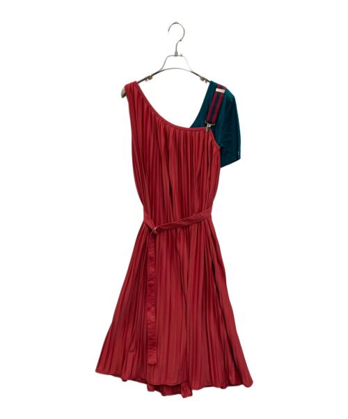 Maison MIHARA YASUHIRO（メゾン ミハラ ヤスヒロ）Maison MIHARA YASUHIRO (メゾン ミハラ ヤスヒロ) Tシャツドッキングワンピース グリーン×レッド サイズ:40の古着・服飾アイテム