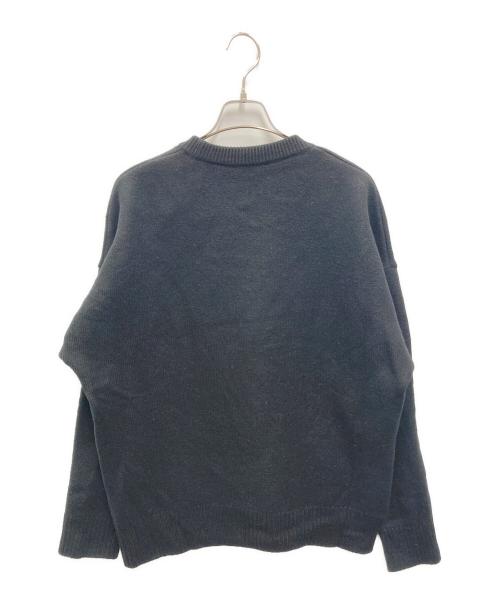 ami（アミ）ami (アミ) ハートロゴウールニット ブラック サイズ:Lの古着・服飾アイテム